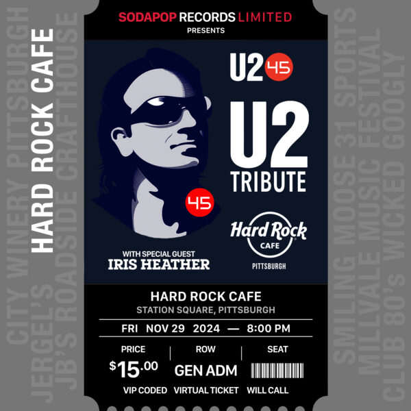 U245 (U2 Tribute) @ Hard Rock Cafe Nov 29 — General Admission Ticket