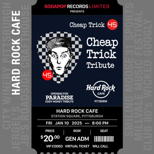 Paradise Eddy Money Tribute with Cheap Trick 45 @ Hard Rock Cafe Jan 10 — General Admission Ticket